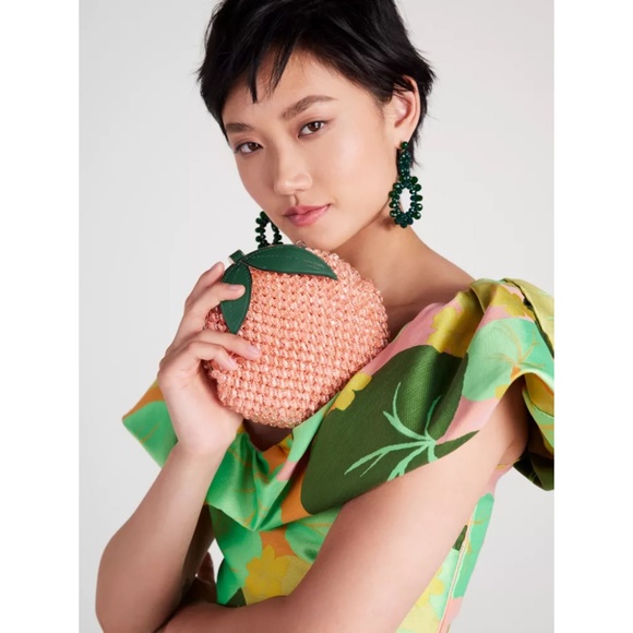 Kate Spade Bellini Embellished Crochet 3d Peach Crossbody - Picture 5 of 10